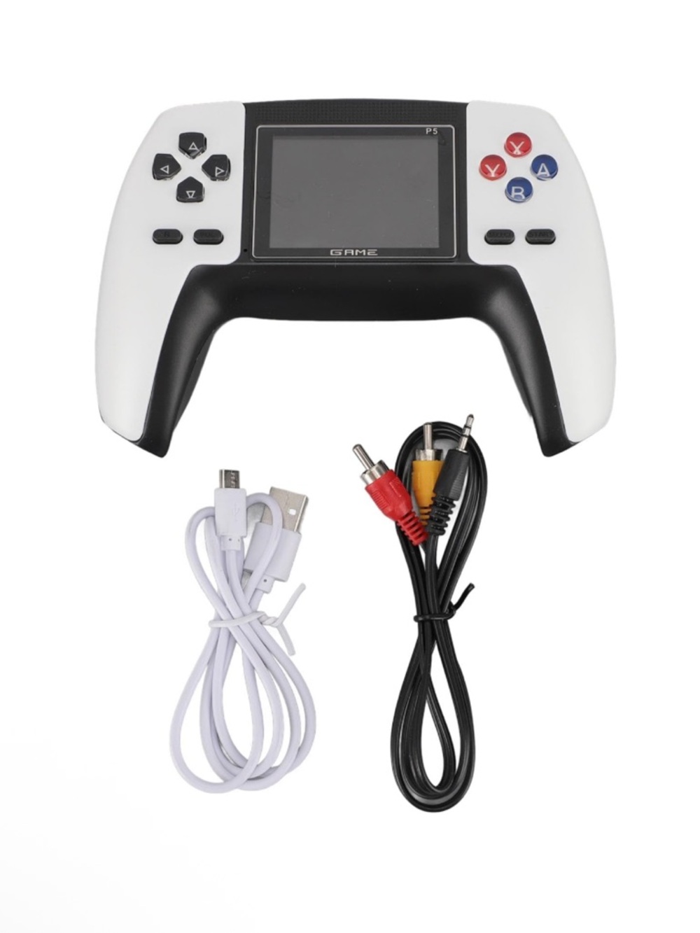 White and Black Handheld Gaming Console - Portable Retro Game Player